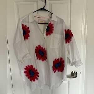 Anthro Flower Blouse
